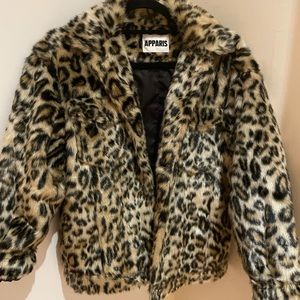 Apparis Leopard Faux fur coat